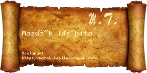 Mazák Tábita névjegykártya